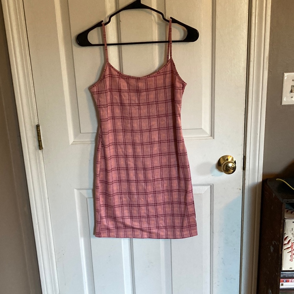Popular 21 plaid pink dress